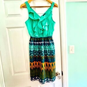 🔹3/$15🔹 Colorful Ruffle V-Neck Dress Sleeveless XS